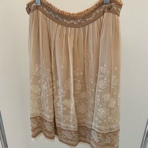 Vintage beige floral skirt